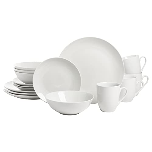 10 Strawberry Street Simply Coupe 16 Piece Dinnerware Set. White - SM-1600-CP-SW